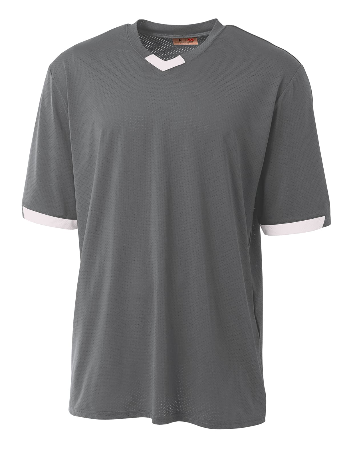 A4  Youth Stretch Pro Baseball Jersey - GRAPHITE/WHITE - front