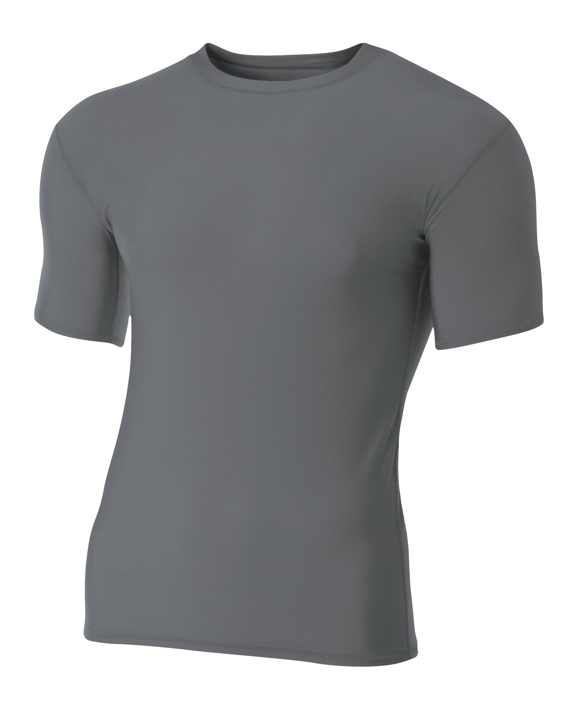 A4 Youth Short Sleeve Compression Crew - GRAPHITE - front