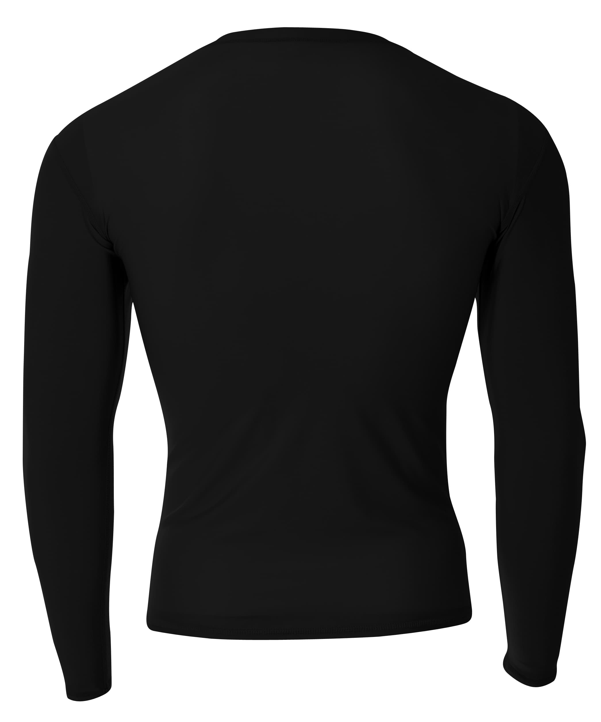 A4 Youth Long Sleeve Compression Crew - BLACK - back