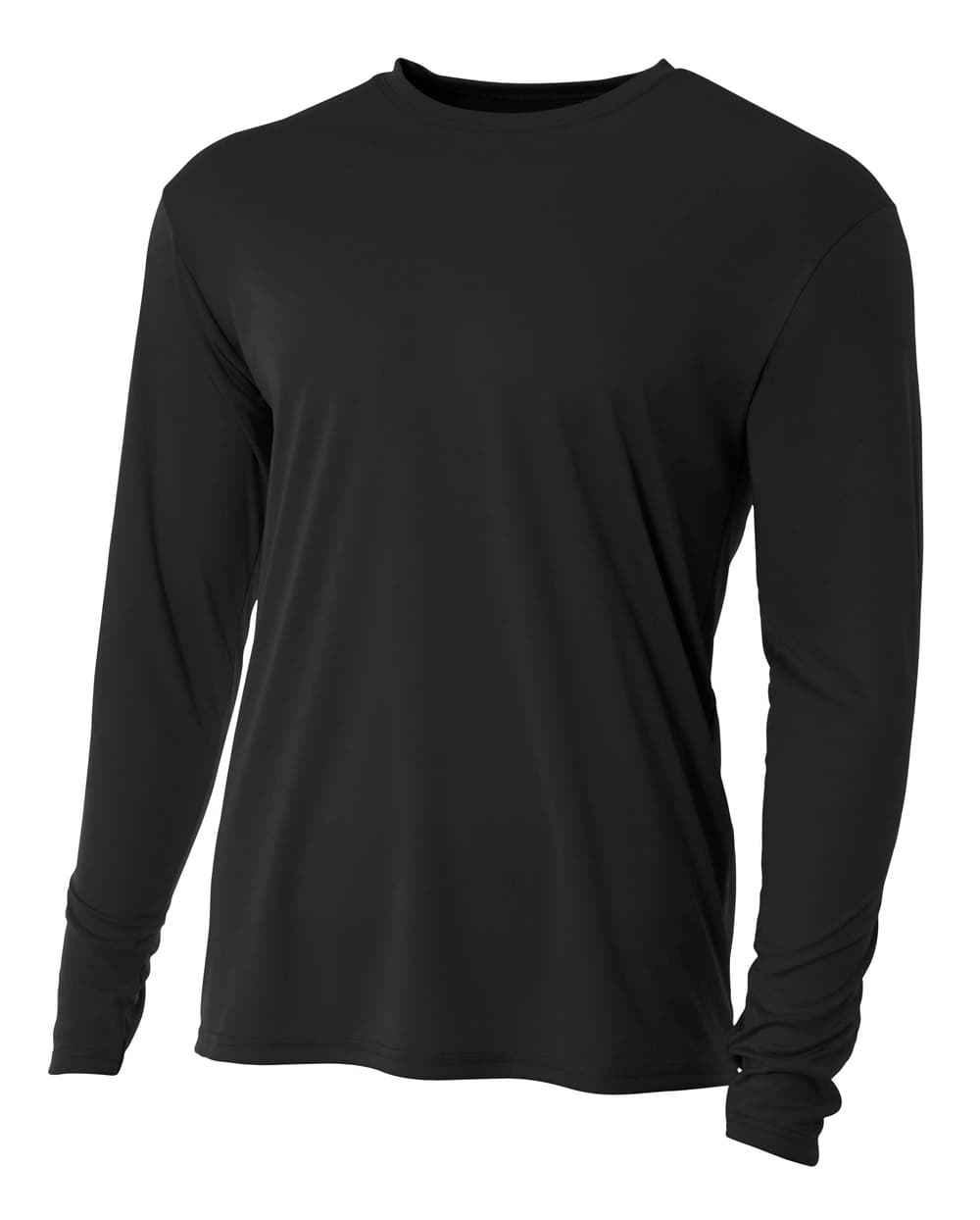 A4 Cooling Performance Long Sleeve Crew - BLACK - front