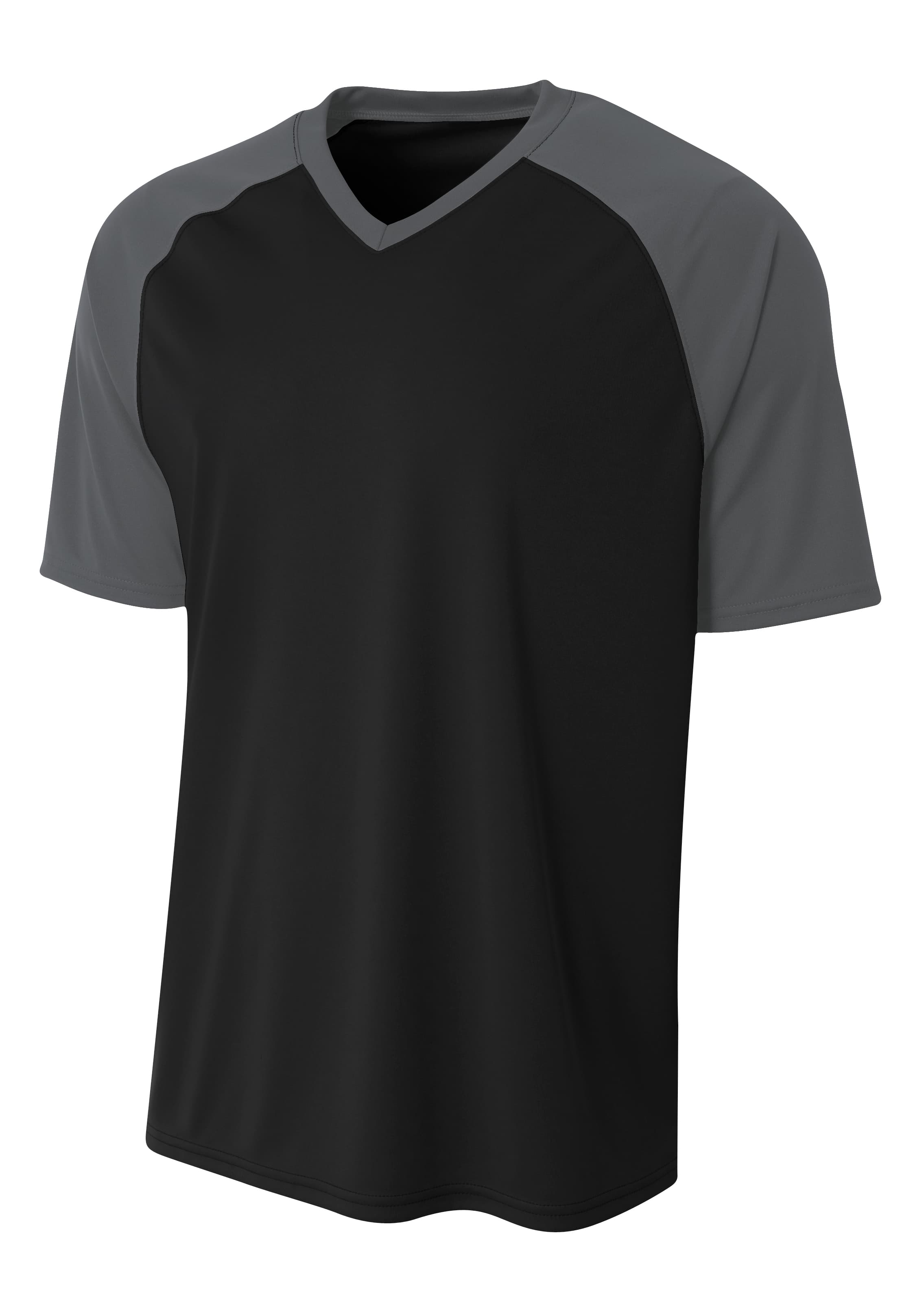 A4 Strike Raglan Tee - BLACK/GRAPHITE - front