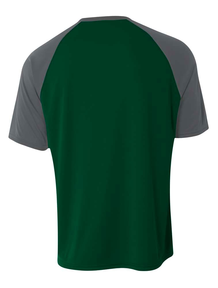 A4 Strike Raglan Tee - FOREST/GRAPHITE - back