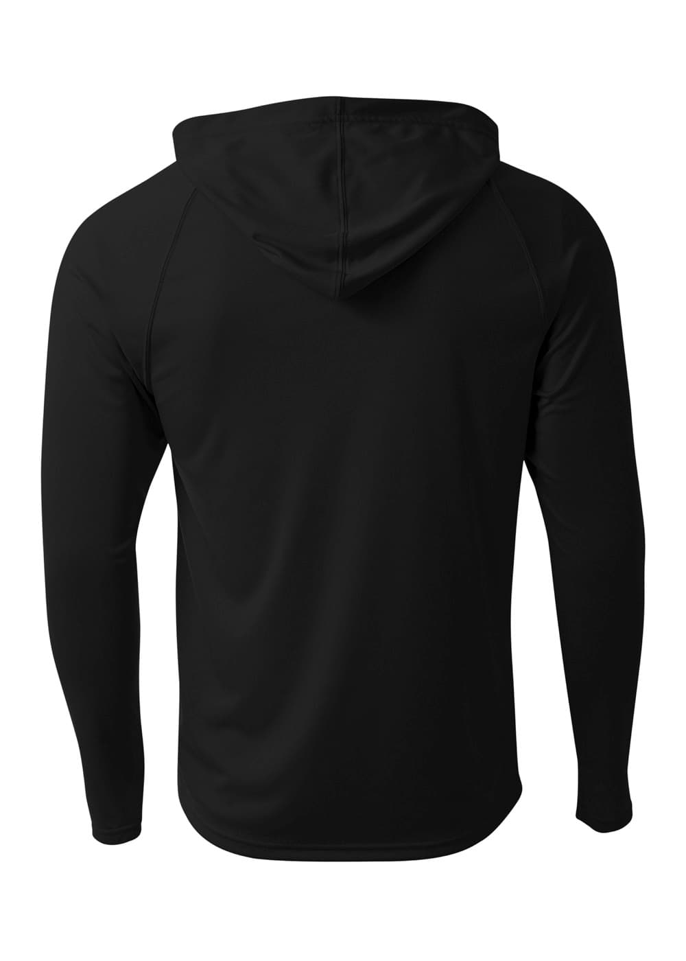 A4 Long Sleeve Hooded Tee - BLACK - back