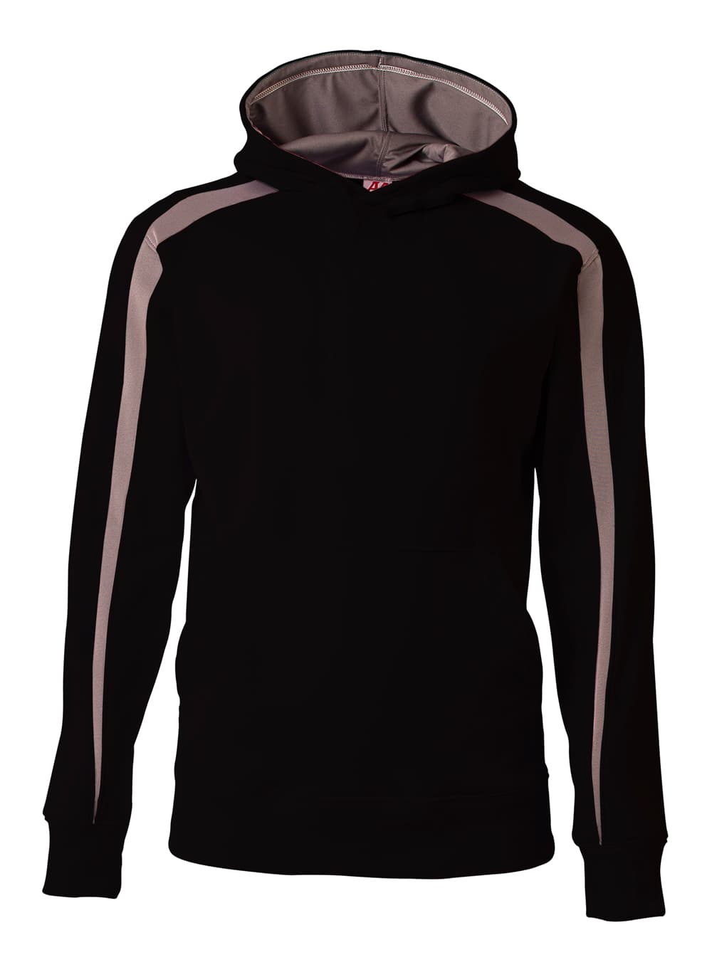 A4 Youth Spartan Fleece Hoodie - BLACK/GRAPHITE - front