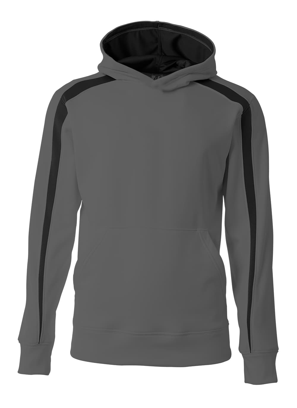 A4 Youth Spartan Fleece Hoodie - GRAPHITE/BLACK - front