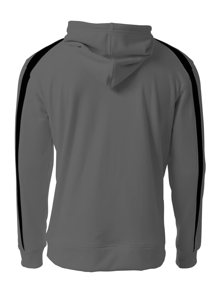 A4 Youth Spartan Fleece Hoodie - GRAPHITE/BLACK - back