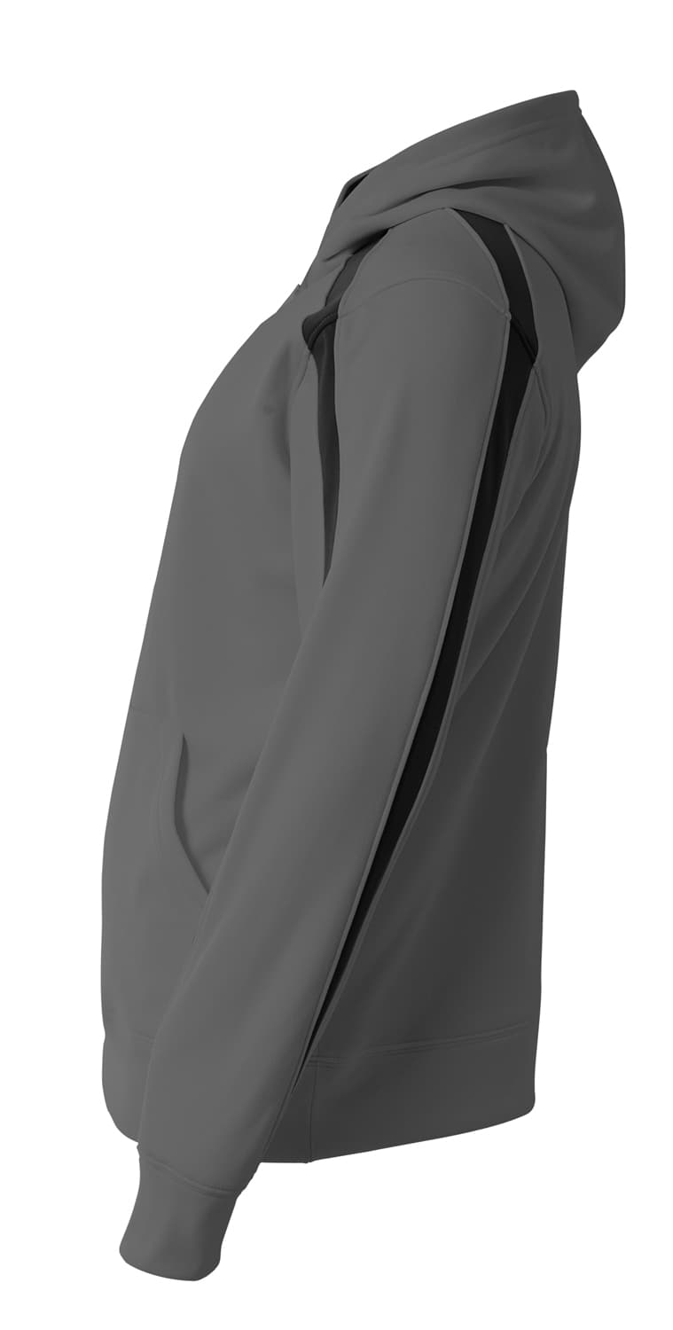 A4 Youth Spartan Fleece Hoodie - GRAPHITE/BLACK - side