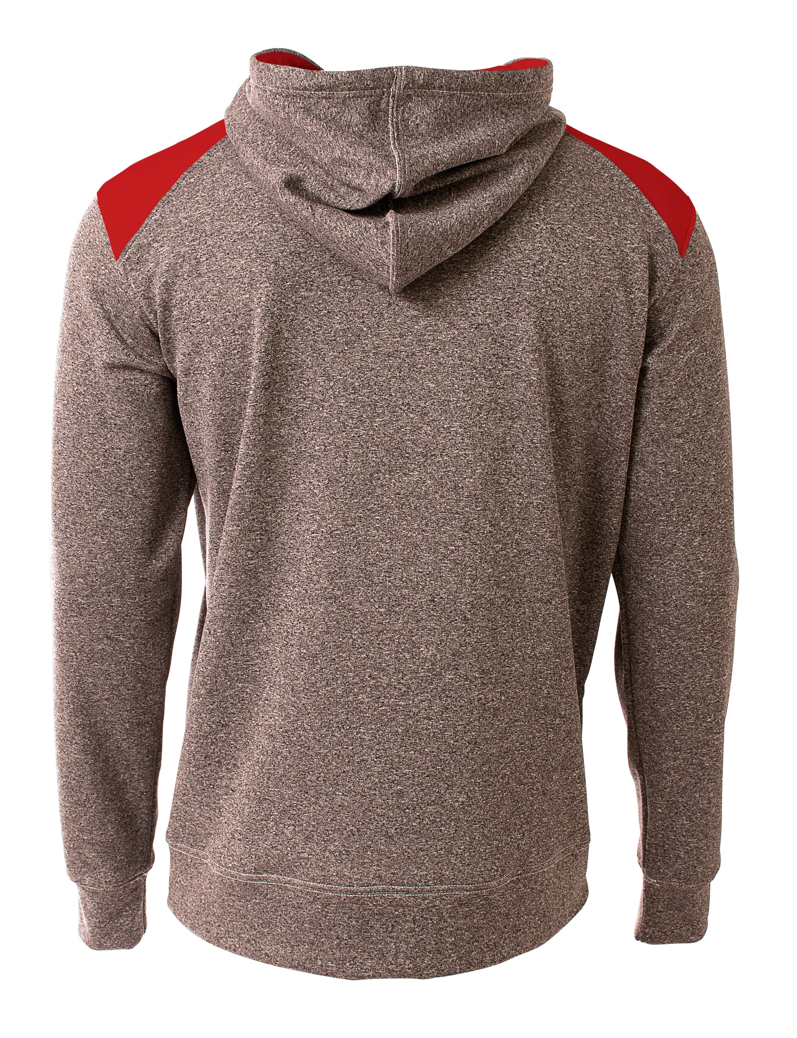A4 Youth Tourney Fleece Hoodie - HEATHER/SCARLET - back