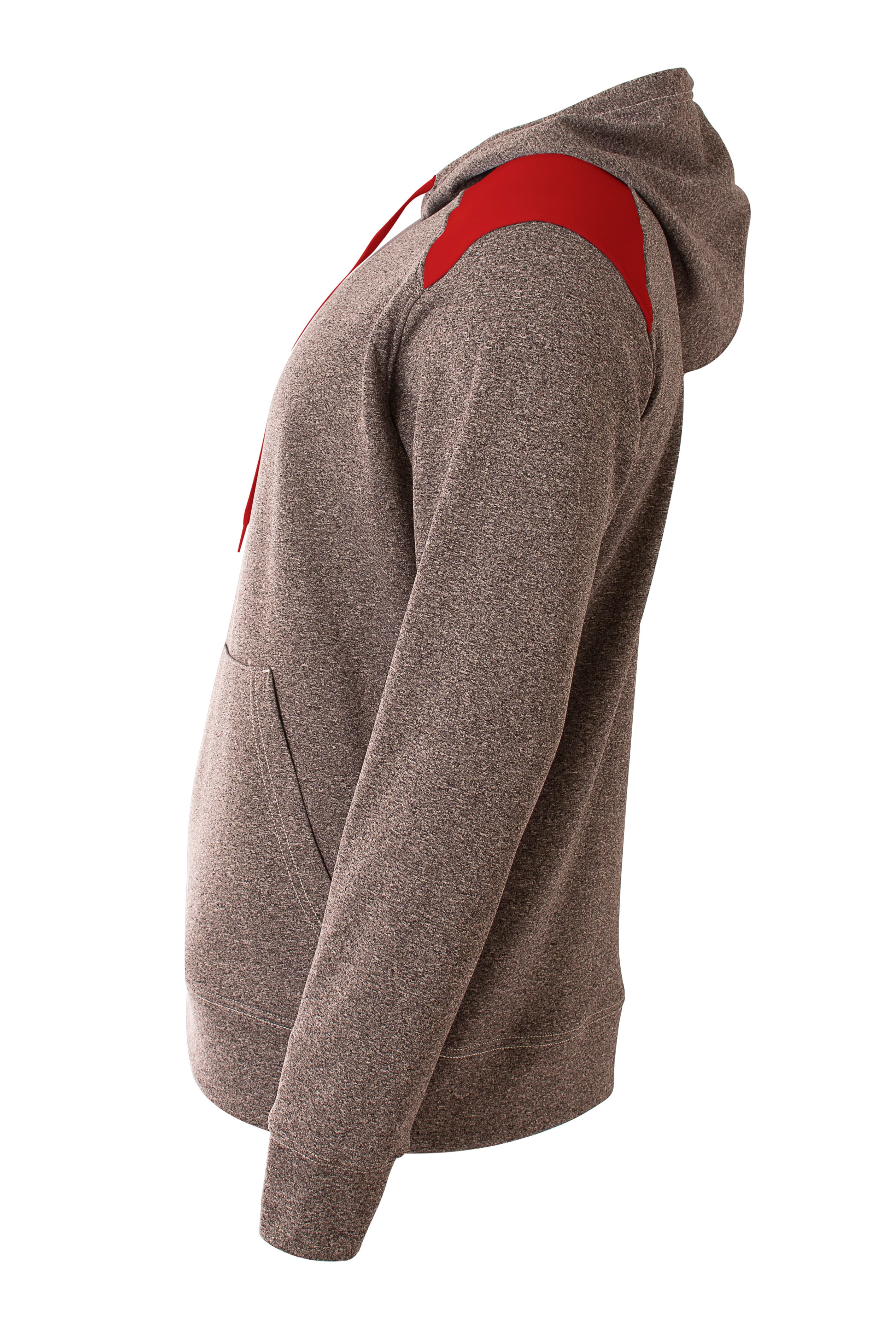 A4 Youth Tourney Fleece Hoodie - HEATHER/SCARLET - side