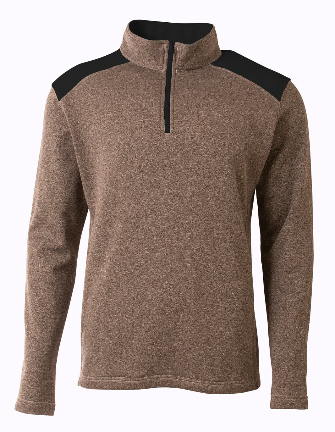 A4 Youth Tourney Fleece Quarter Zip - HEATHER/BLACK - front