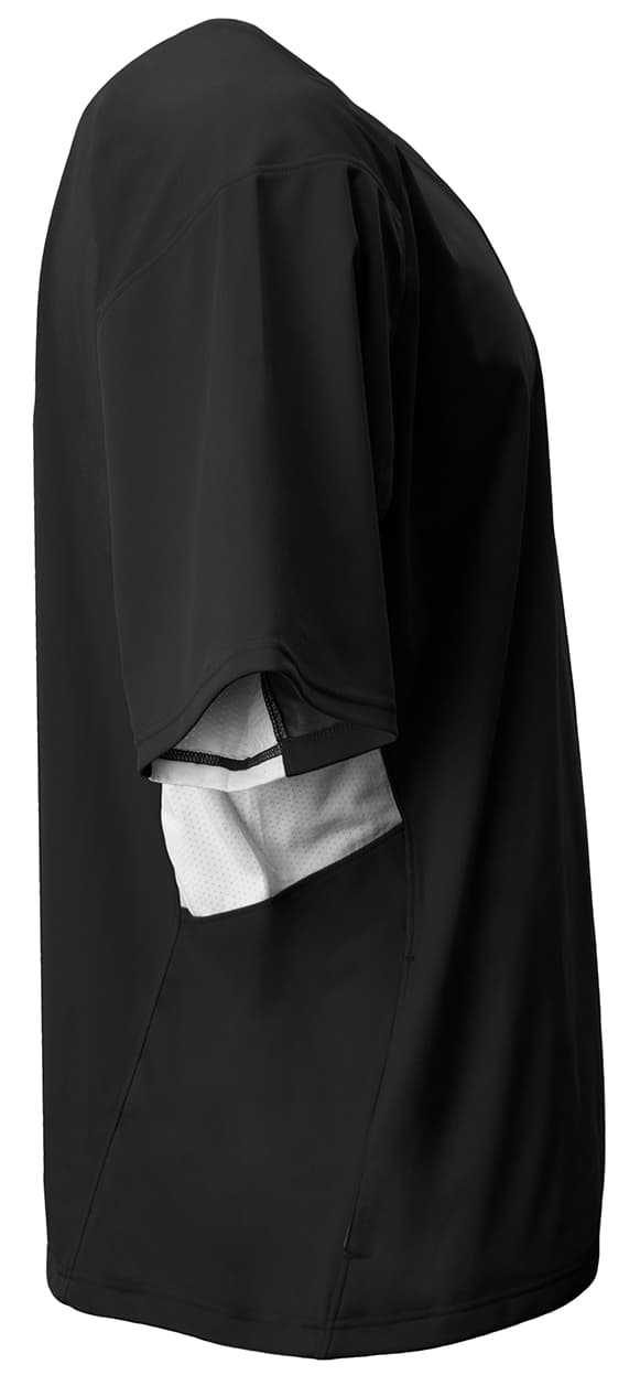 A4 Youth Pro DNA Batting Jacket - BLACK/WHITE - side