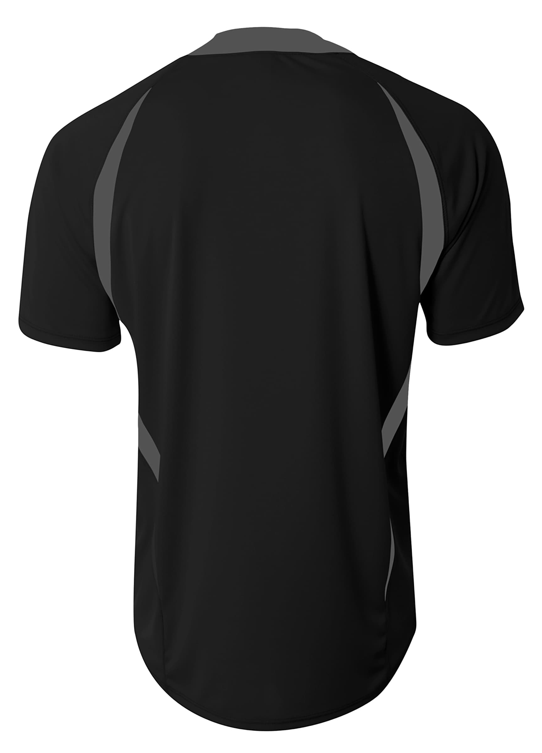A4 2-Button Color Block Henley - BLACK/GRAPHITE - back