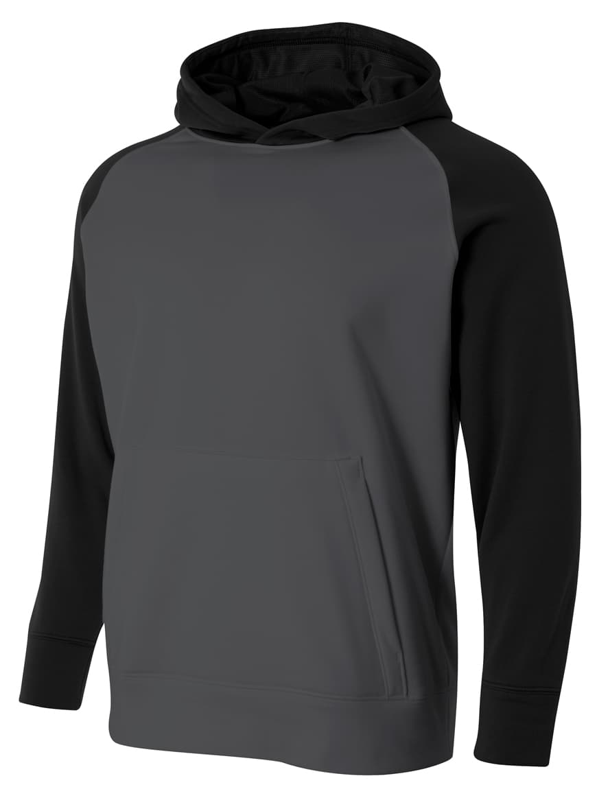 A4 Color Block Tech Fleece Hoodie - GRAPHITE/BLACK - front