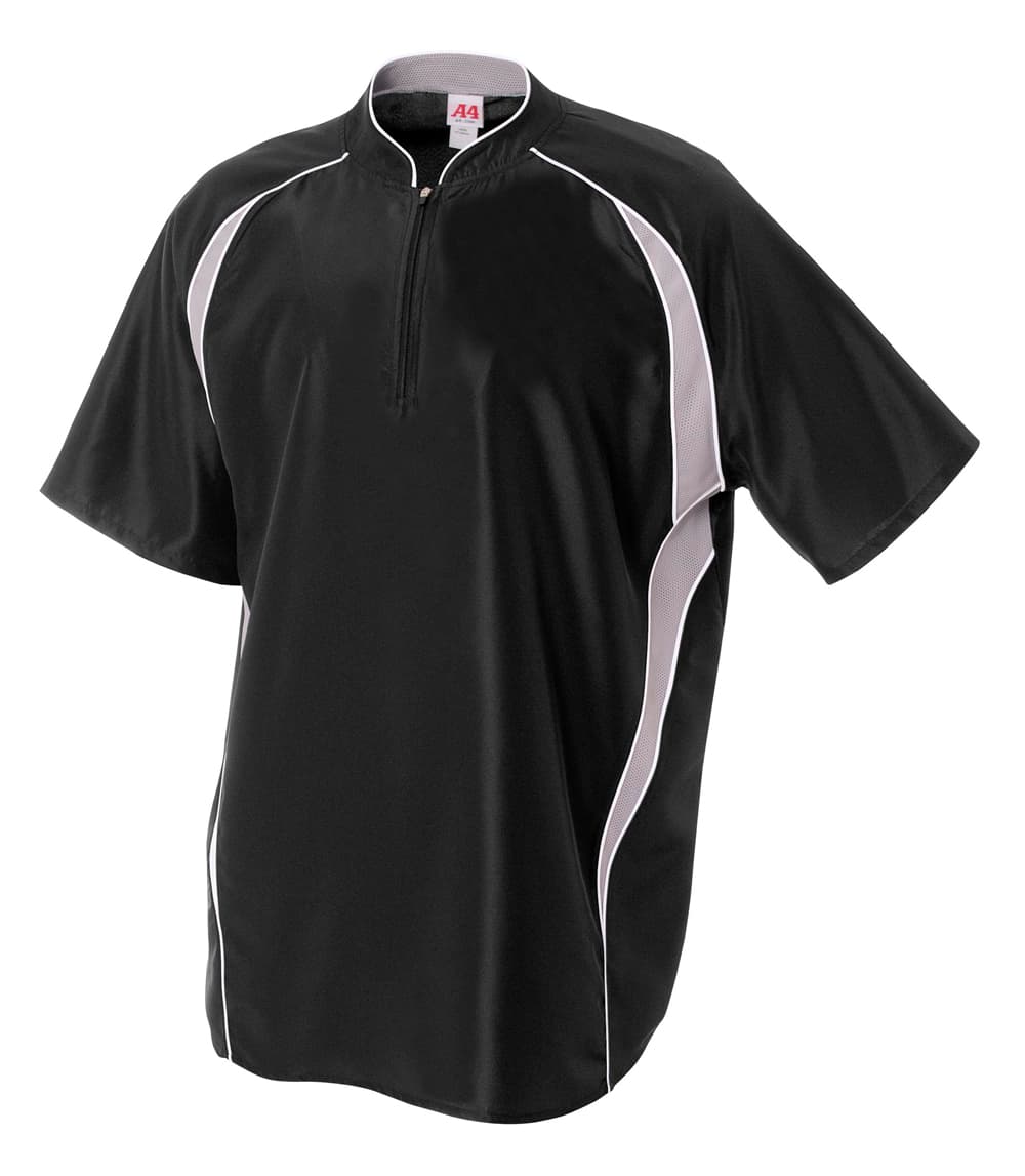 A4 Batting Jacket - BLACK - front