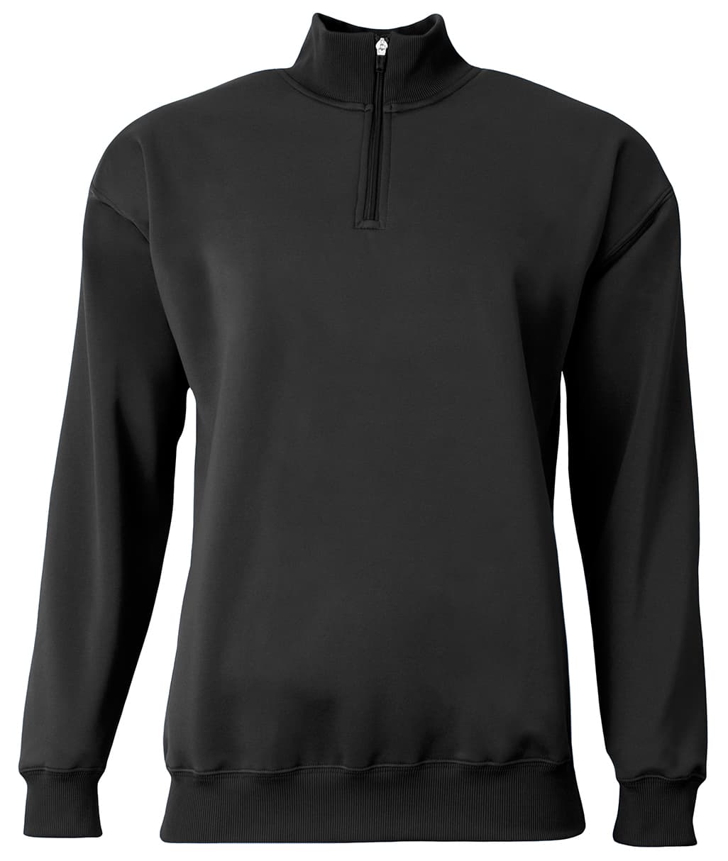 A4 Youth Sprint Fleece Quarter Zip - BLACK - front