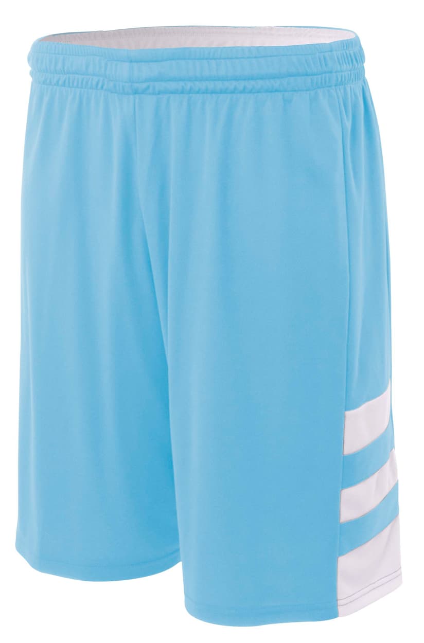 A4 Reversible Speedway 8" Short - LT BLUE/WHITE - front