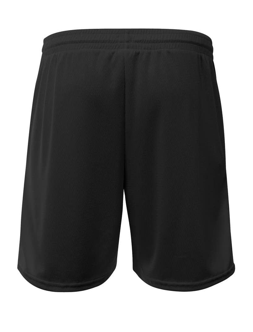 A4 Youth Flatback Mesh Short with Pocket - BLACK - back