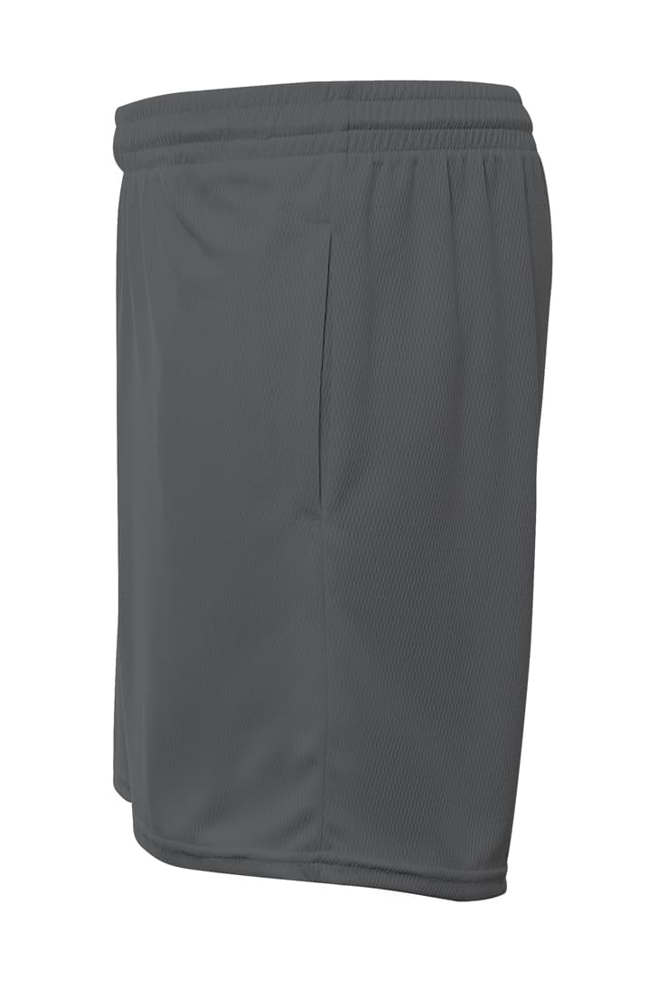 A4 Youth Flatback Mesh Short with Pocket - GRAPHITE - side