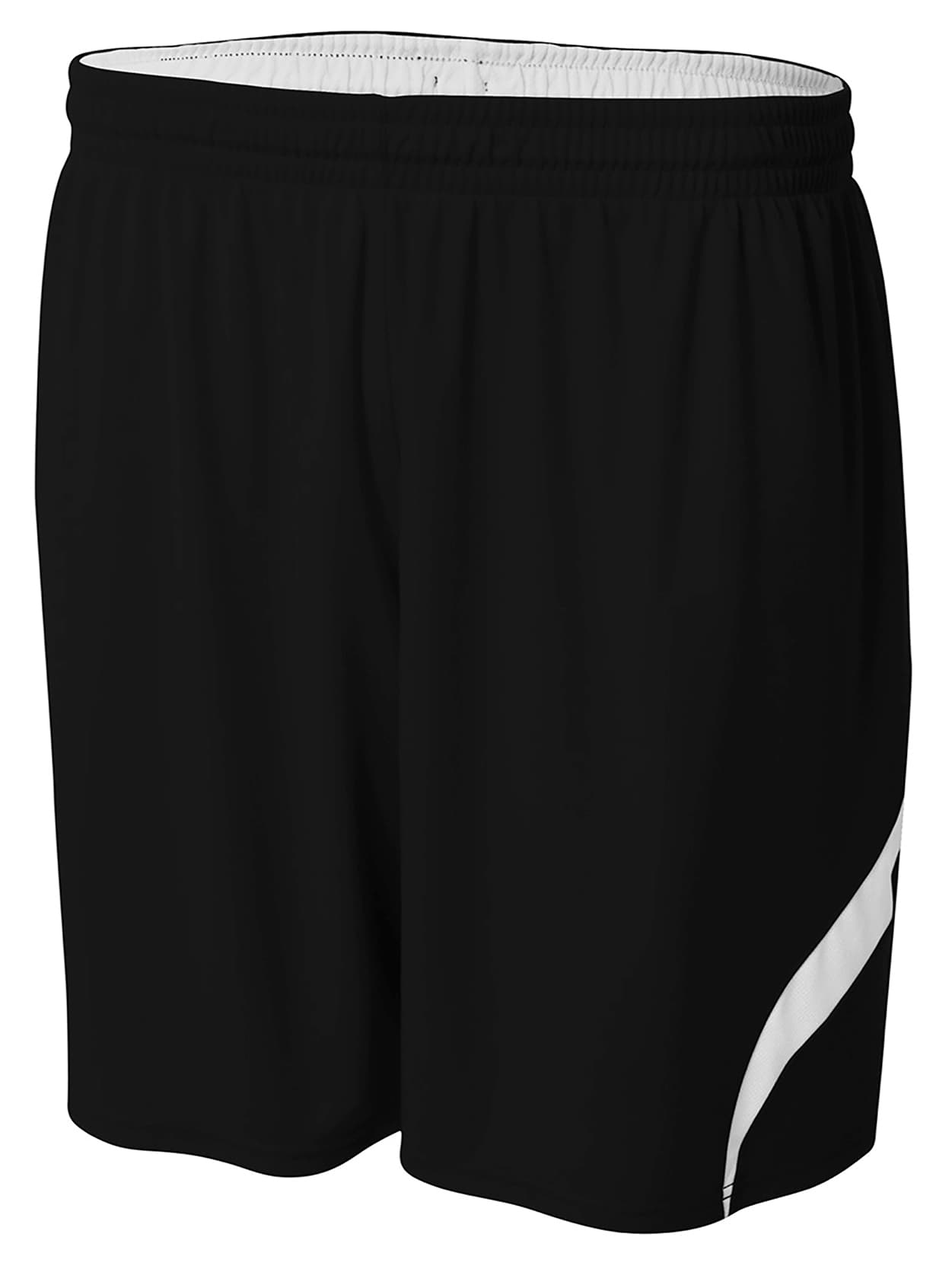 A4 6" Youth Double Double Rweversible Short - BLACK/WHITE - front