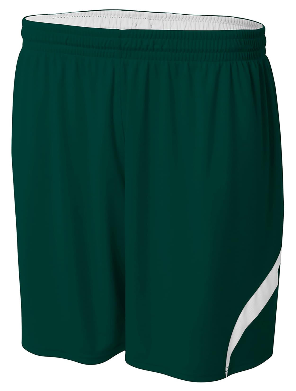 A4 6" Youth Double Double Rweversible Short - FOREST/WHITE - front