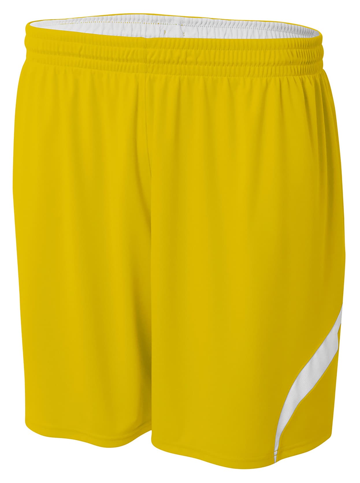 A4 6" Youth Double Double Rweversible Short - GOLD/WHITE - front