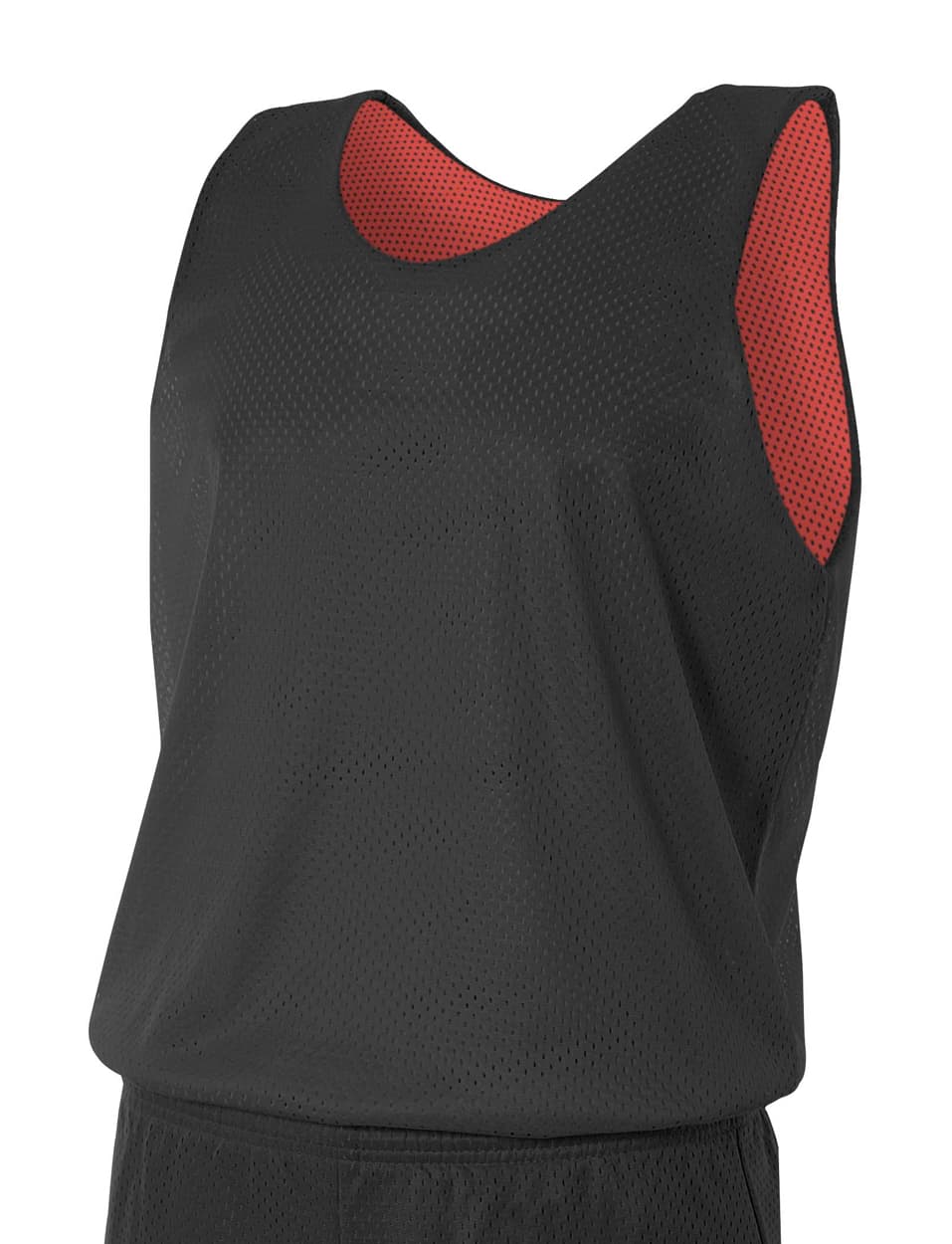 A4 Reversible Mesh Tank - BLACK/RED - front