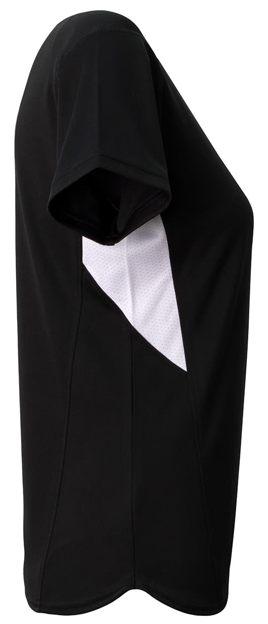 A4 Girl's Pro DNA Softball Jersey - BLACK/WHITE - side