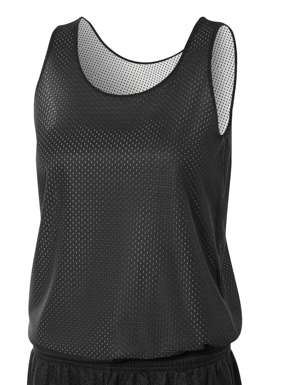 A4 Reversible Mesh Tank - BLACK/WHITE - front