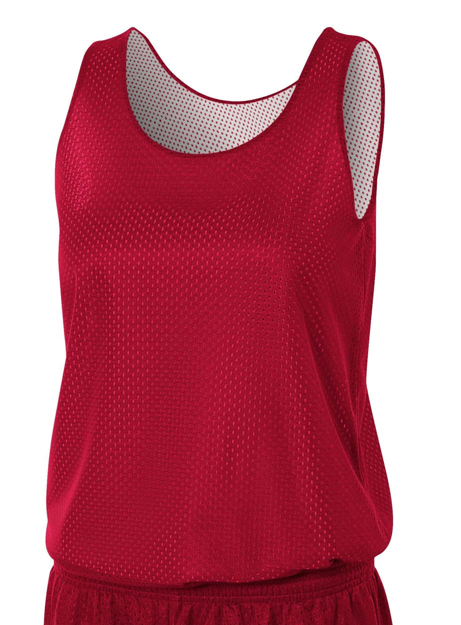 A4 Reversible Mesh Tank - CARDINAL/WHITE - front