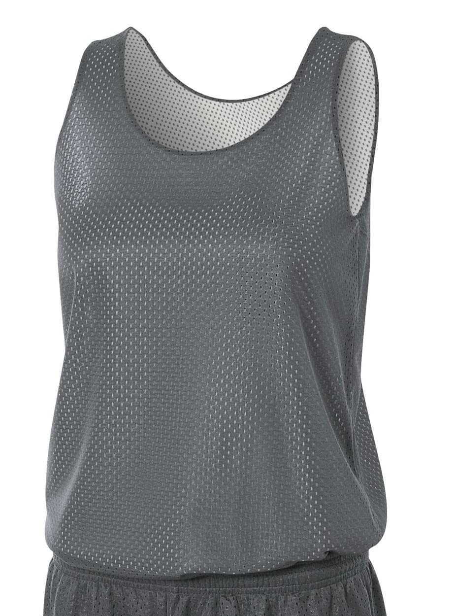 A4 Reversible Mesh Tank - GRAPHITE/WHITE - front