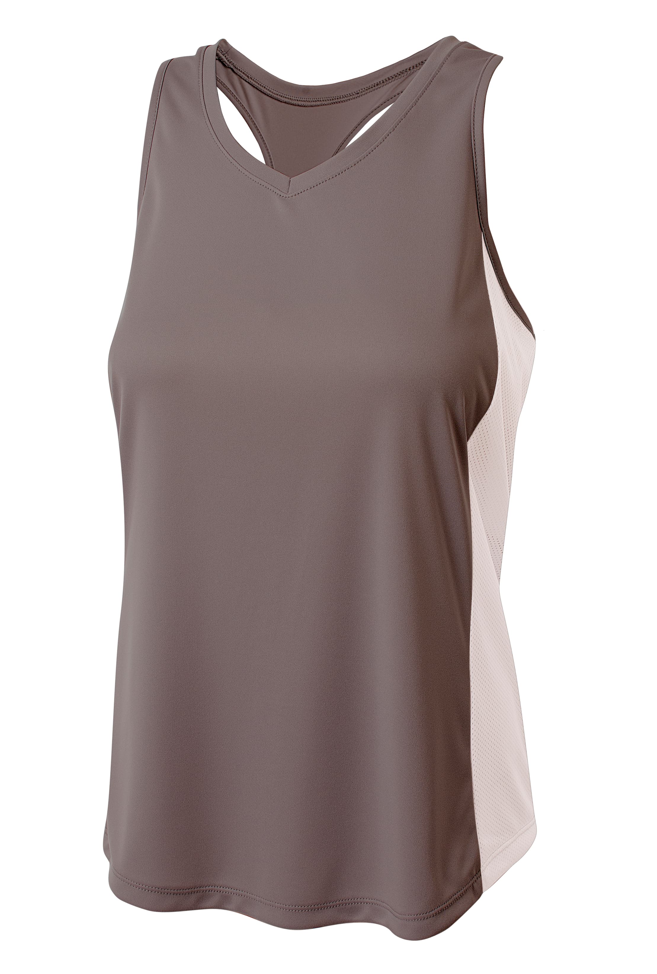 A4 Pacer Singlet with Racerback - GRAPHITE/WHITE - front