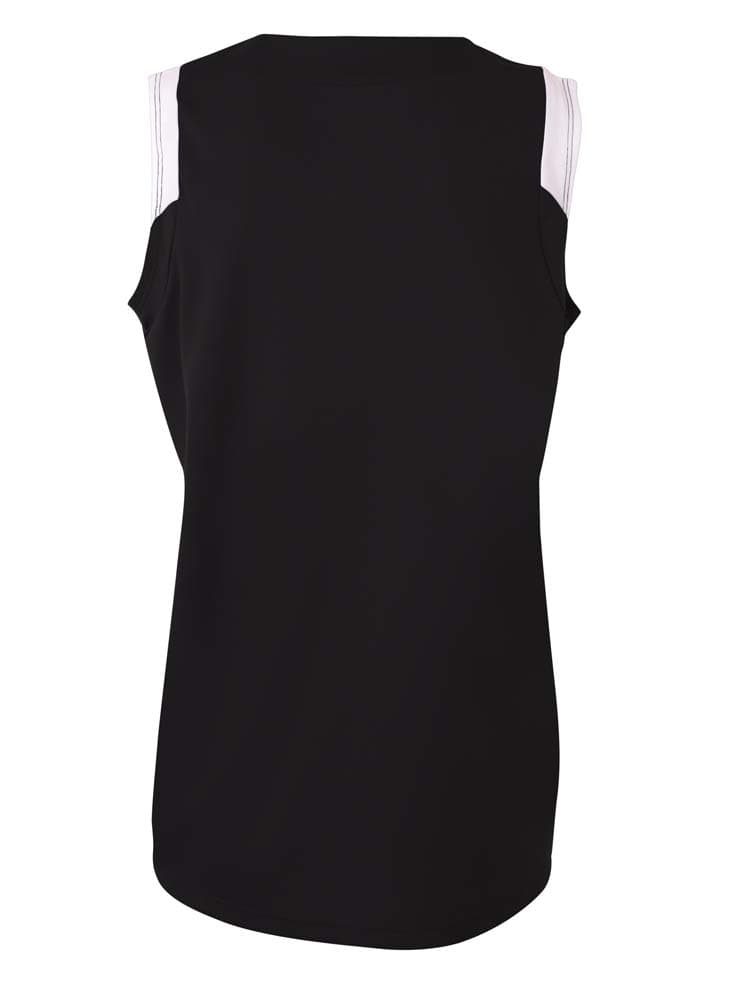 A4 Moisture Management V-Neck Muscle - BLACK/WHITE - back
