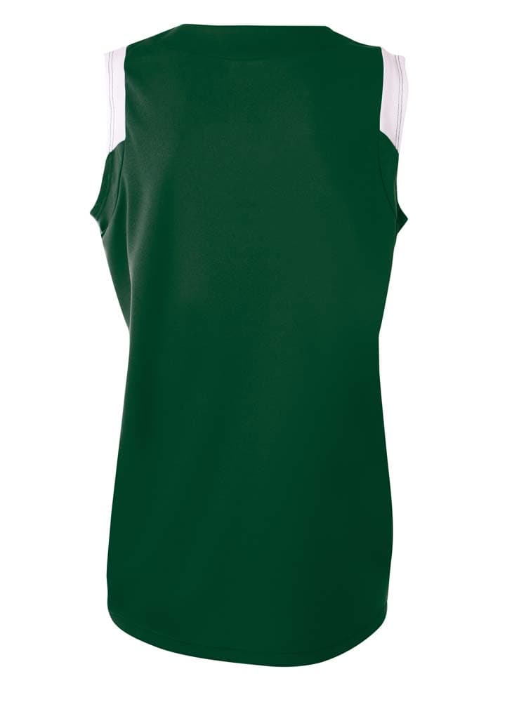A4 Moisture Management V-Neck Muscle - FOREST/WHITE - back