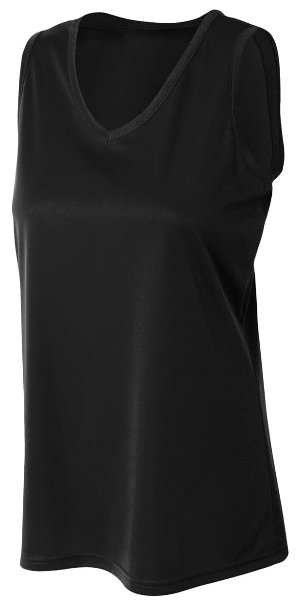 A4 Athletic Tank - BLACK - front