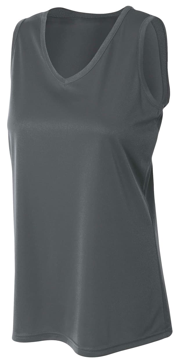 A4 Athletic Tank - GRAPHITE - front