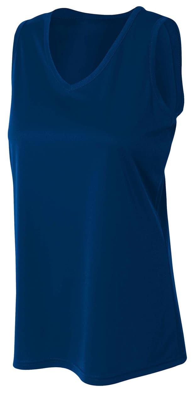 A4 Athletic Tank - NAVY - front