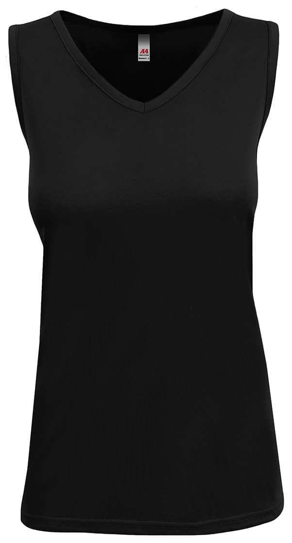 A4 Sprint Athletic Tank - BLACK - front