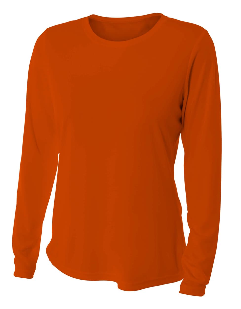 A4 Long Sleeve Cooling Performance Crew - ATHLETIC ORANGE - front