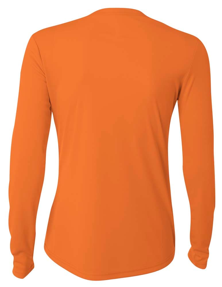 A4 Long Sleeve Cooling Performance Crew - ATHLETIC ORANGE - back