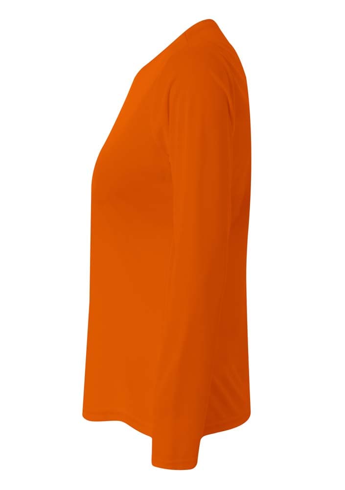 A4 Long Sleeve Cooling Performance Crew - ATHLETIC ORANGE - side