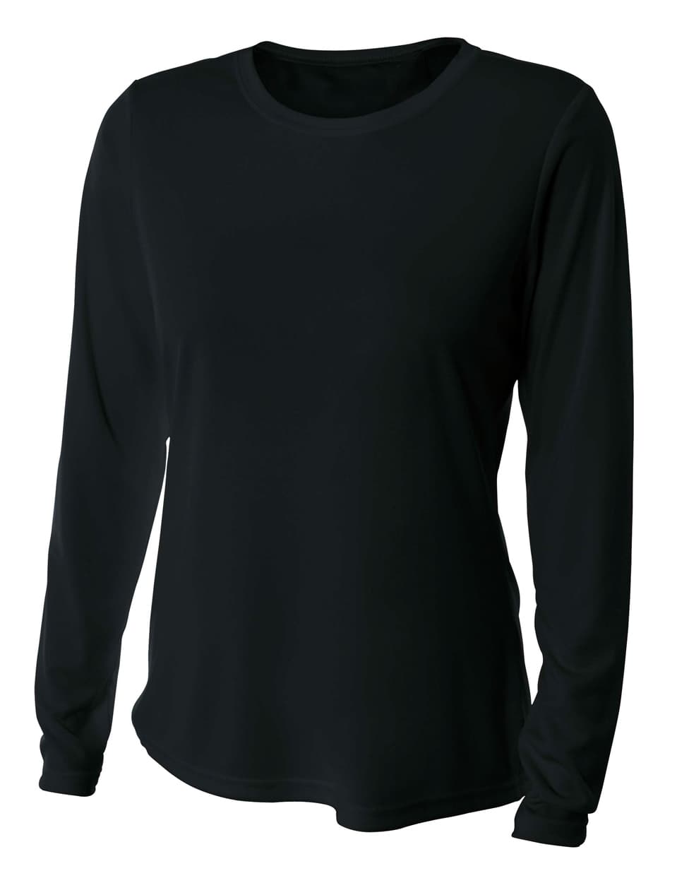 A4 Long Sleeve Cooling Performance Crew - BLACK - front