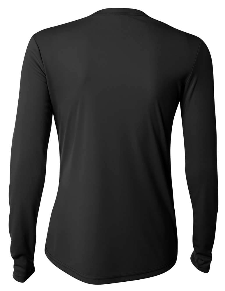 A4 Long Sleeve Cooling Performance Crew - BLACK - back