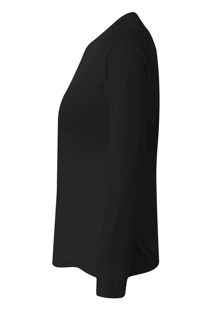 A4 Long Sleeve Cooling Performance Crew - BLACK - side