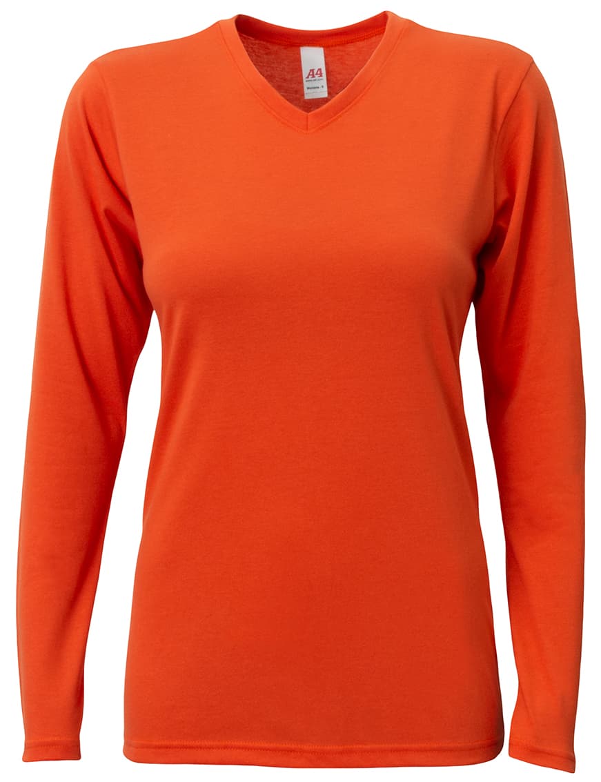 A4 Softek Long Sleeve Tee - ATHLETIC ORANGE - front