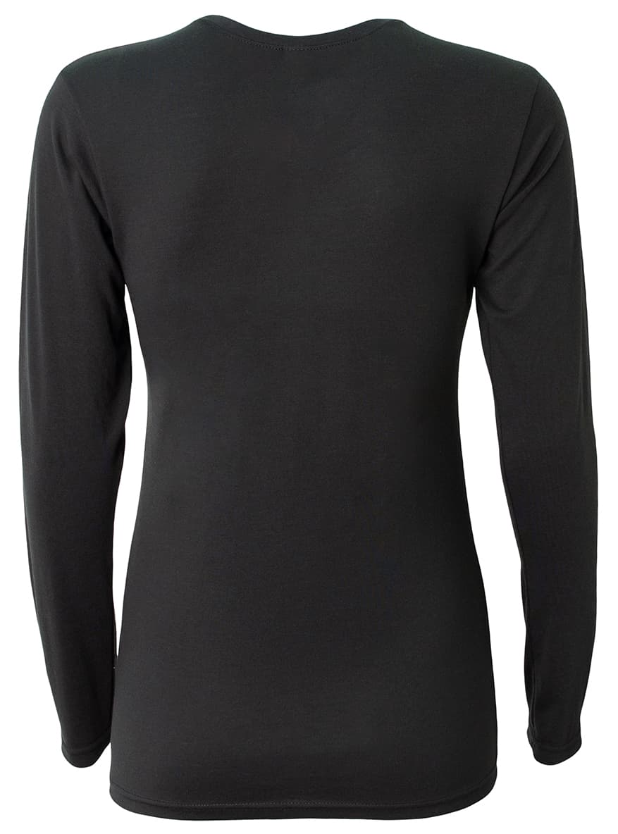 A4 Softek Long Sleeve Tee - BLACK - back