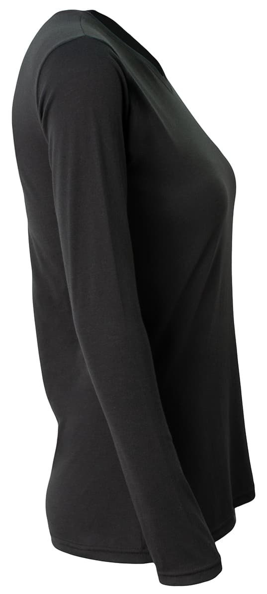 A4 Softek Long Sleeve Tee - BLACK - side