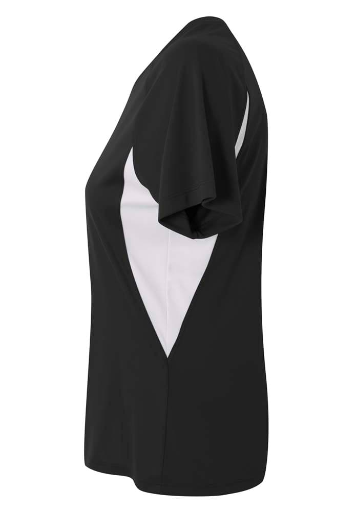 A4 Color Block Performance V-Neck - BLACK/WHITE - side