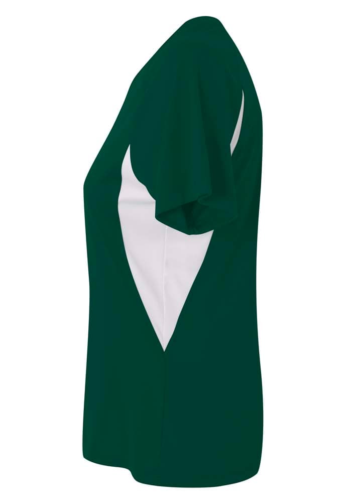 A4 Color Block Performance V-Neck - FOREST/WHITE - side