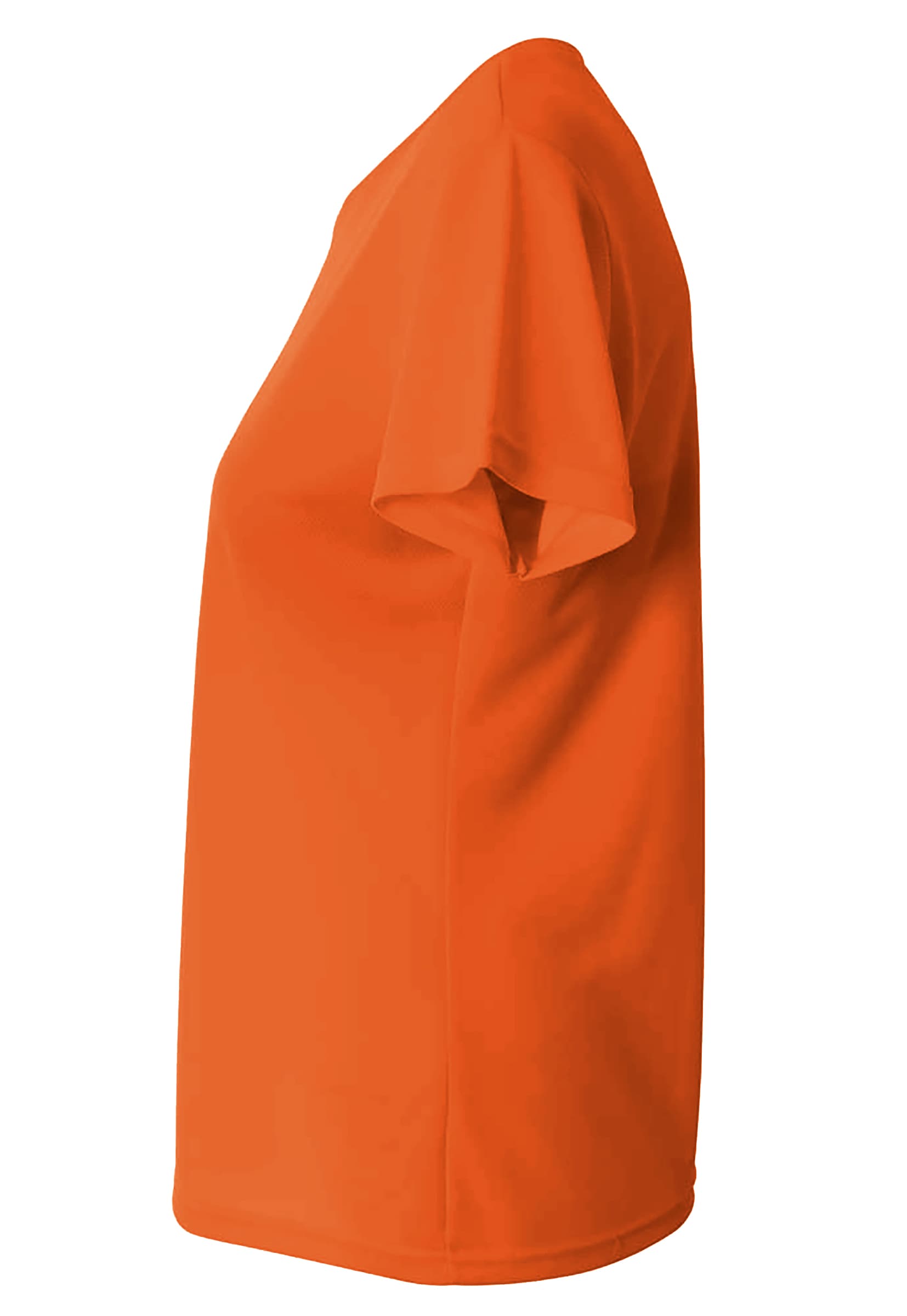 A4 Short Sleeve V-Neck Bird's Eye Mesh Tee - ATHLETIC ORANGE - side