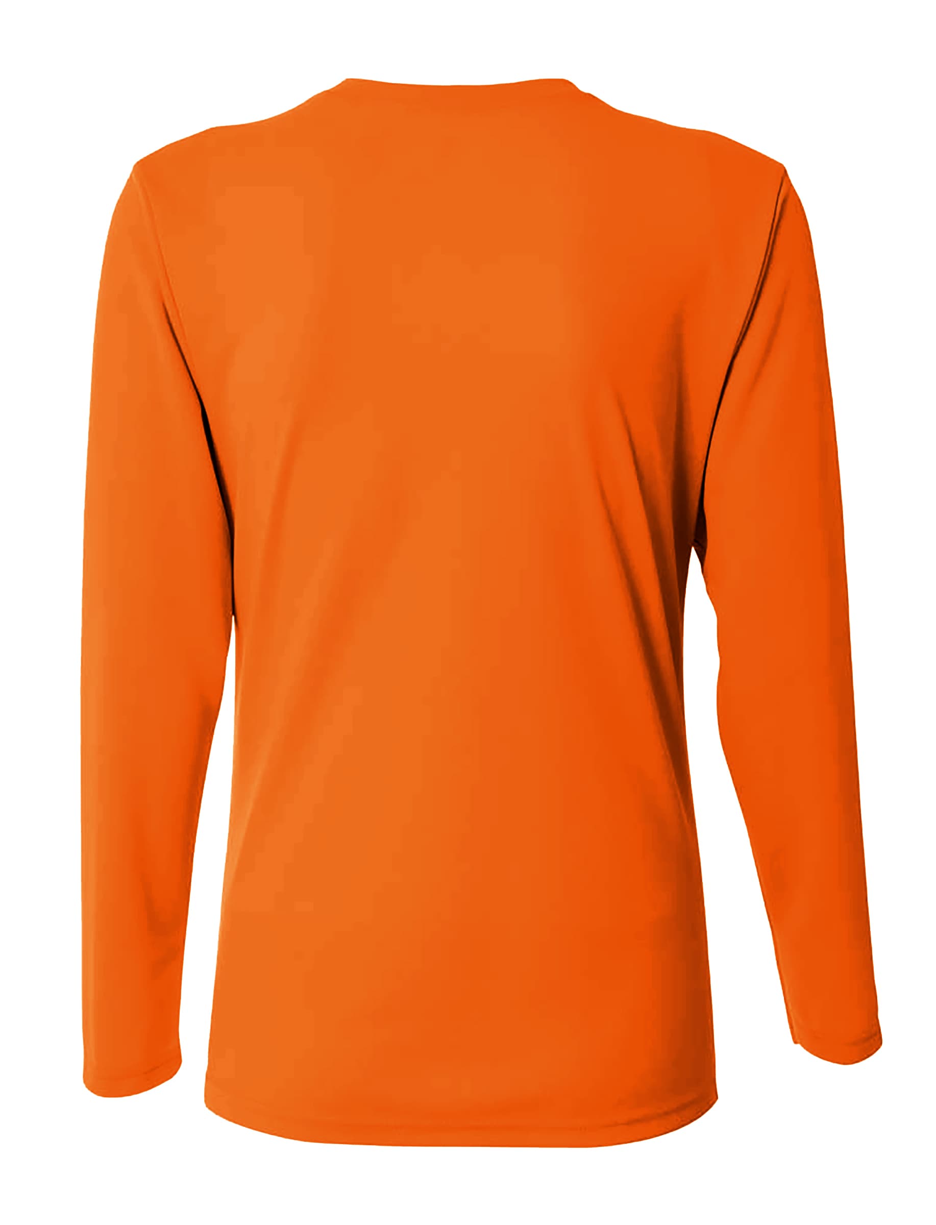 A4 Long Sleeve V-Neck Bird's Eye Mesh Tee - ATHLETIC ORANGE - back
